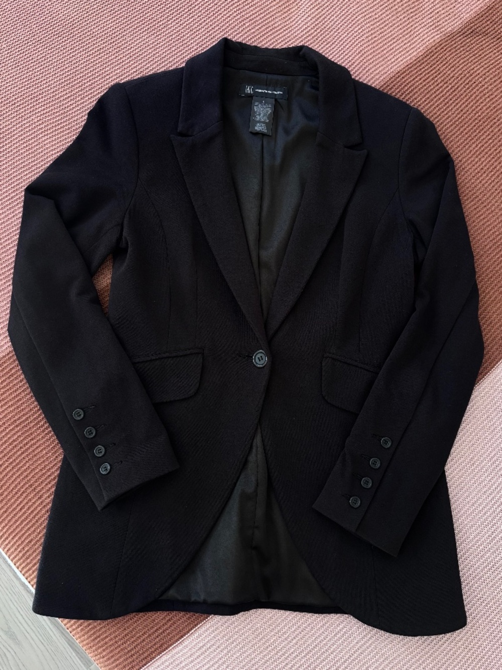 International Concepts Black Panelled Cotton Blazer Women’s Size 4